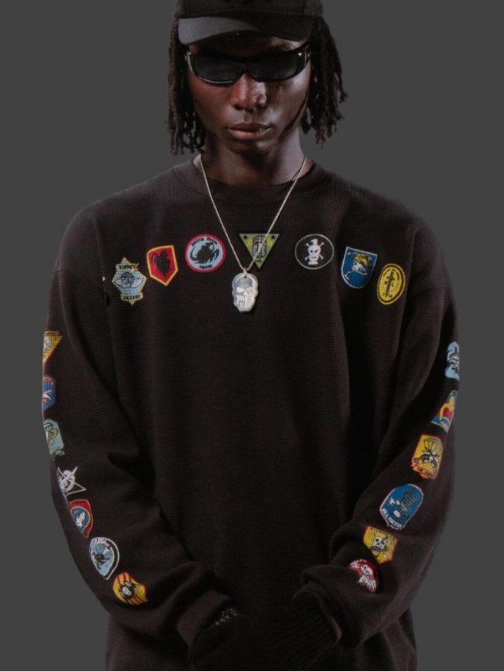 Rare Warren Lotas Black Cotton Waffle Thermal Shirt